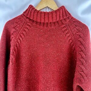 Vintage Jones Jeans Barn Red Flecked Lambswool Blend Heavy Turtleneck Sweater 2X